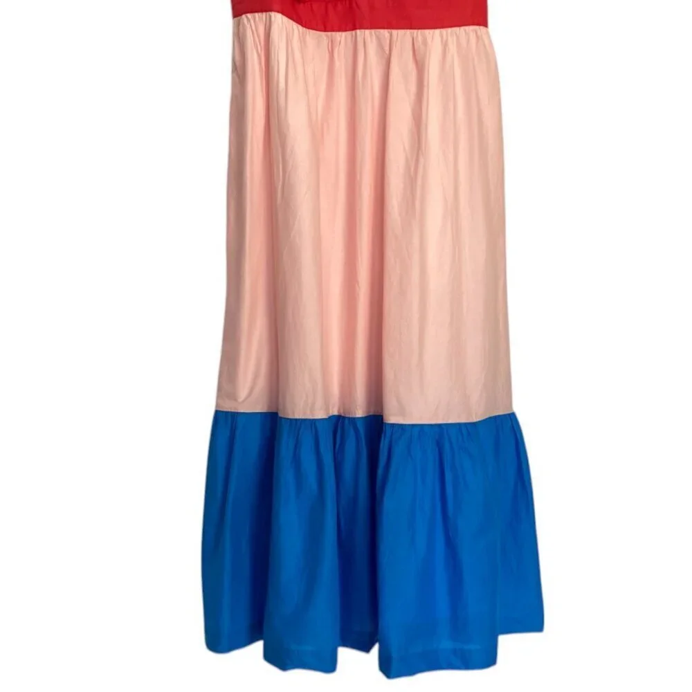 J.Crew Colorblock tie-front cutout midi dress